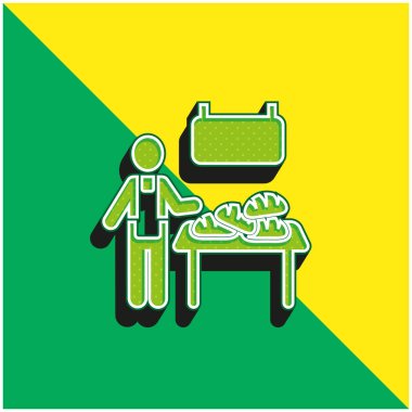 Bakery Vendor Green and yellow modern 3d vector icon logo clipart