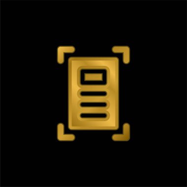 Sanatsal altın kaplama metalik simge veya logo vektörü