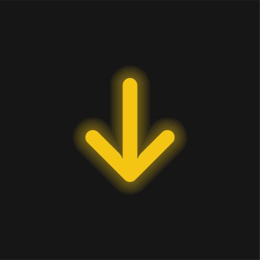 Sarı ok parlayan neon simgesi