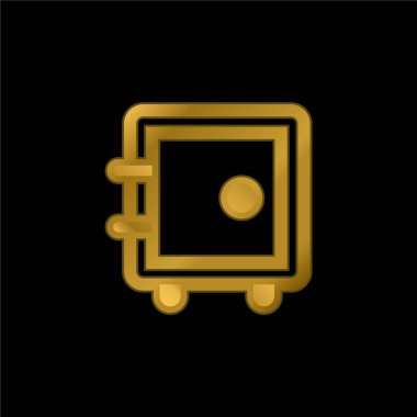 Büyük Kasa Altın Kaplama Metal Simge veya logo Vektörü