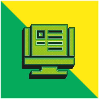 Yeşil ve sarı güncel 3d vektör simgesi blogları