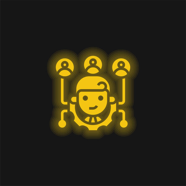 Affiliate Marketing yellow glowing neon icon