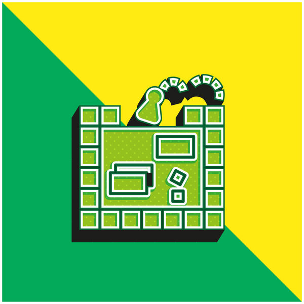 Board Game Green and yellow modern 3d vector icon logo