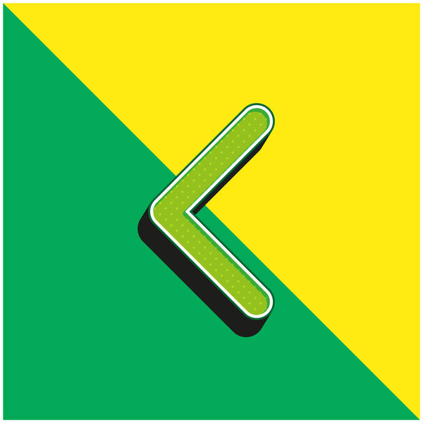 Тонкий контур стрелы влево Зеленый и желтый современный 3d логотип иконки вектора