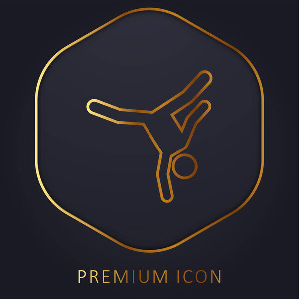 Breakdance golden line premium logo or icon