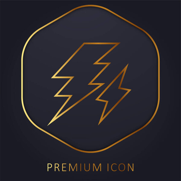 Bolt golden line premium logo or icon