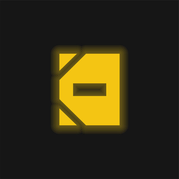 Agenda yellow glowing neon icon