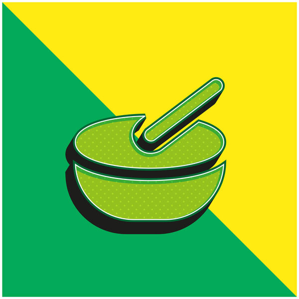 Bowl Green and yellow modern 3d vector icon logo