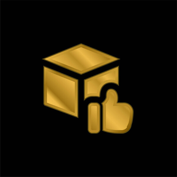 Approved gold plated metalic icon or logo vector