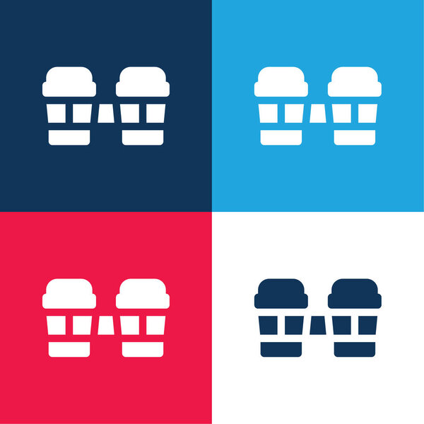 Bongos синий и красный четыре цвета минимальный набор значков