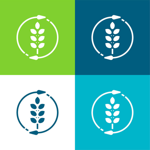 Агрономия Плоская четырехцветная минимальная иконка