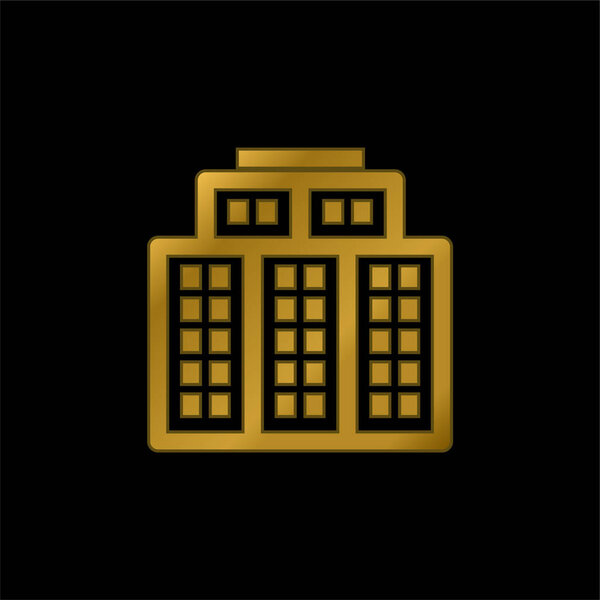 Big Hotel gold plated metalic icon or logo vector