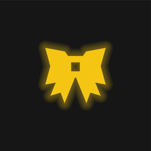 Желтый светящийся неоновый значок