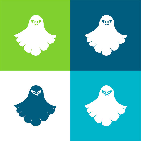 Angry Ghost Flat four color minimal icon set