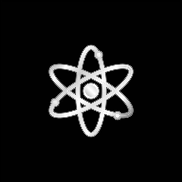 Atom silver plated metallic icon