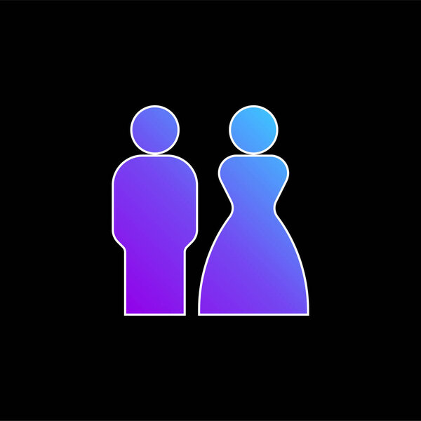 Bride And Groom blue gradient vector icon