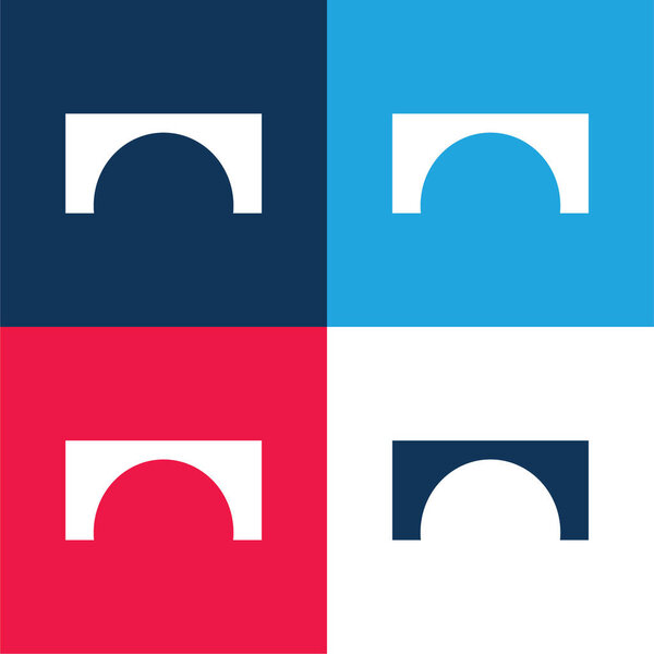 Arch blue and red four color minimal icon set