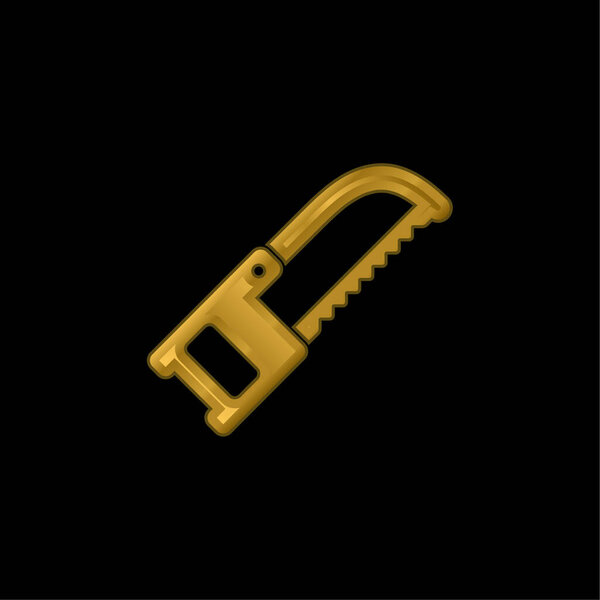 Band Saw gold plated metalic icon or logo vector