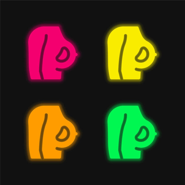 Символ светящегося неонового вектора груди