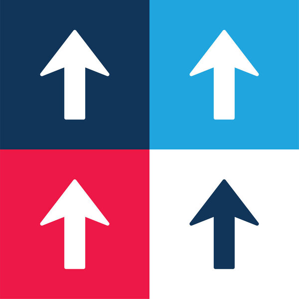 Стрелка вверх синий и красный четыре цвета минимальный набор значков