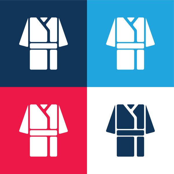 Банный халат синий и красный четыре цвета минимальный набор значков