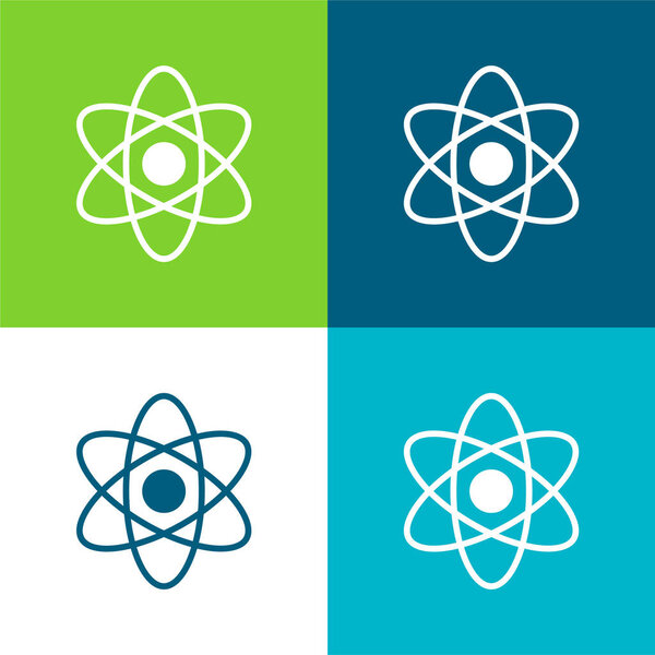 Atom Flat four color minimal icon set