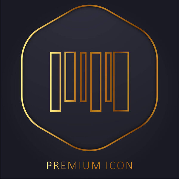 Barcode golden line premium logo or icon