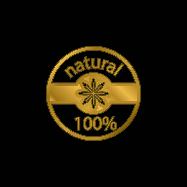 100% Натуральный металлический значок с золотым значком или вектор логотипа