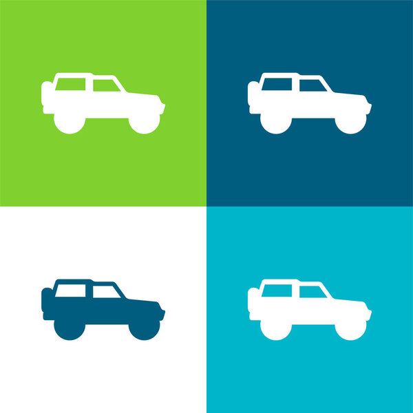 Четырехцветная минимальная иконка с видом сбоку