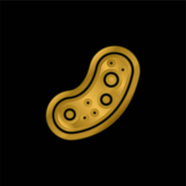 Bacteria gold plated metalic icon or logo vector