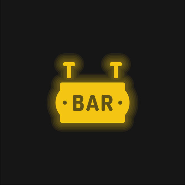 Bar yellow glowing neon icon