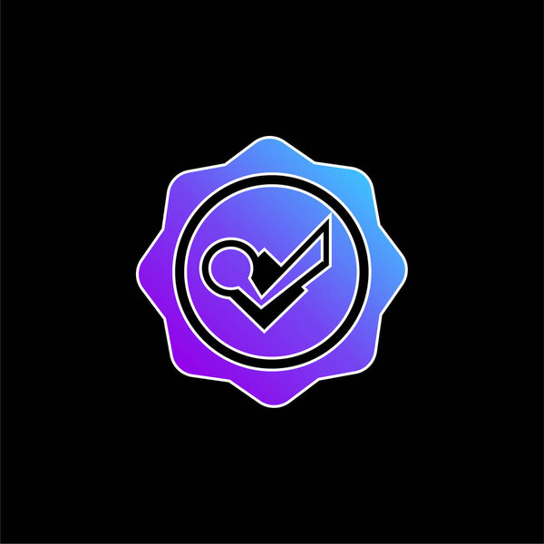 Значок с отметкой голубой вектор градиента