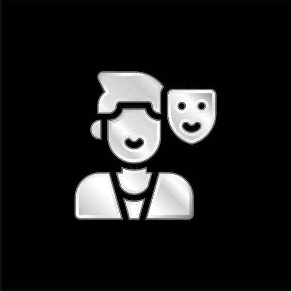 Actor silver plated metallic icon