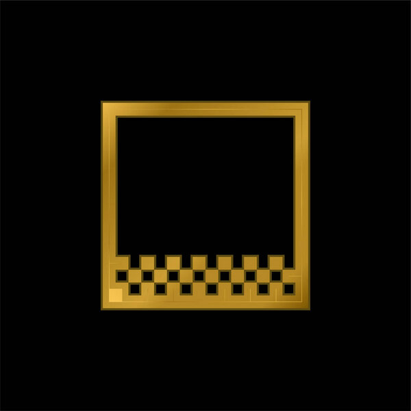 Bottom Margin gold plated metalic icon or logo vector