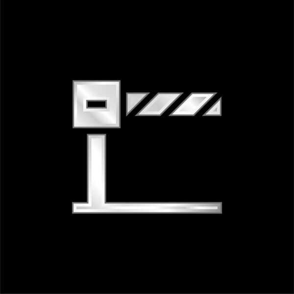 Barrier silver plated metallic icon