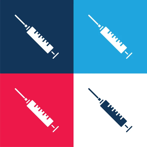 Anesthesia Blue Red Four Color Minimal Icon Set — Stock Vector