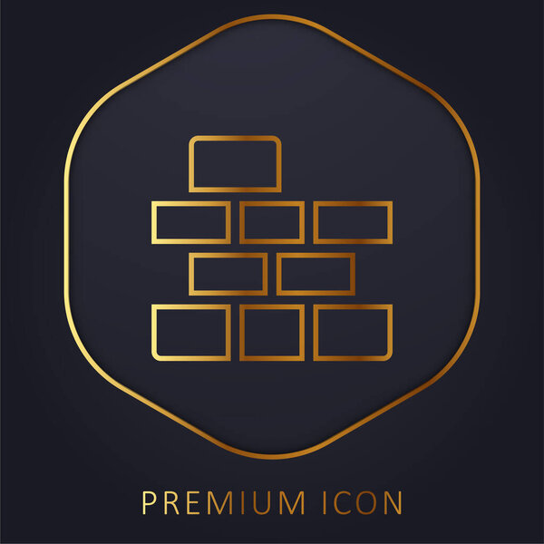 Золотая линия Кирпичной стены премиум логотип или значок