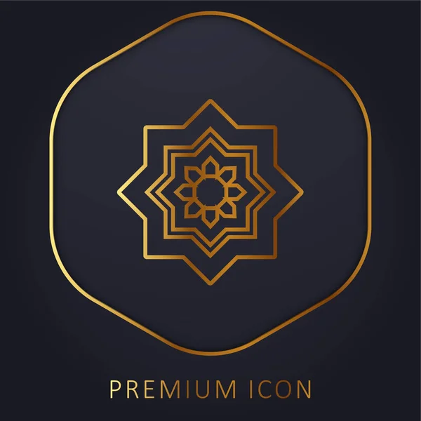 Arabic Art Golden Line Premium Logo Icon — Stock Vector