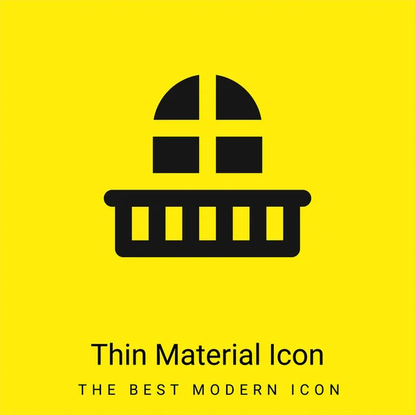 Balkon Minimaal Helder Geel Materiaal Icoon — Stockvector