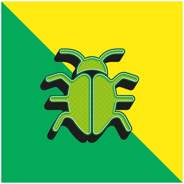 Big Bug Green and yellow modern 3d vector icon logo