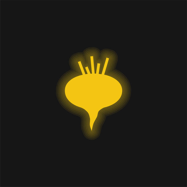 Beetroot yellow glowing neon icon