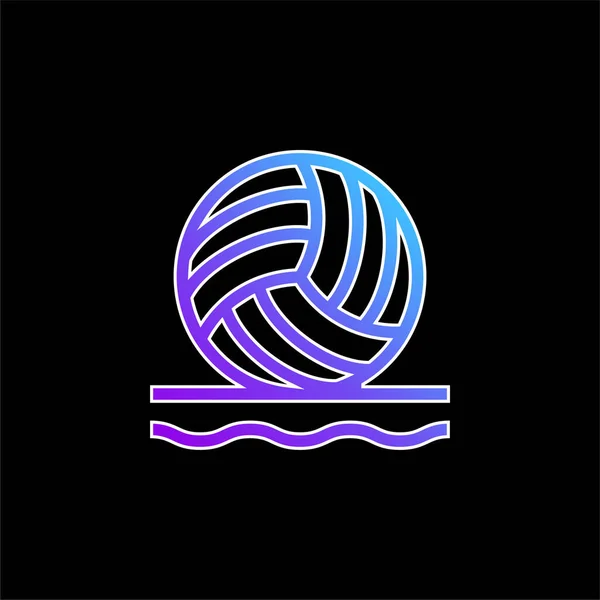 Beach Volleybal Blauw Gradiënt Vector Pictogram — Stockvector