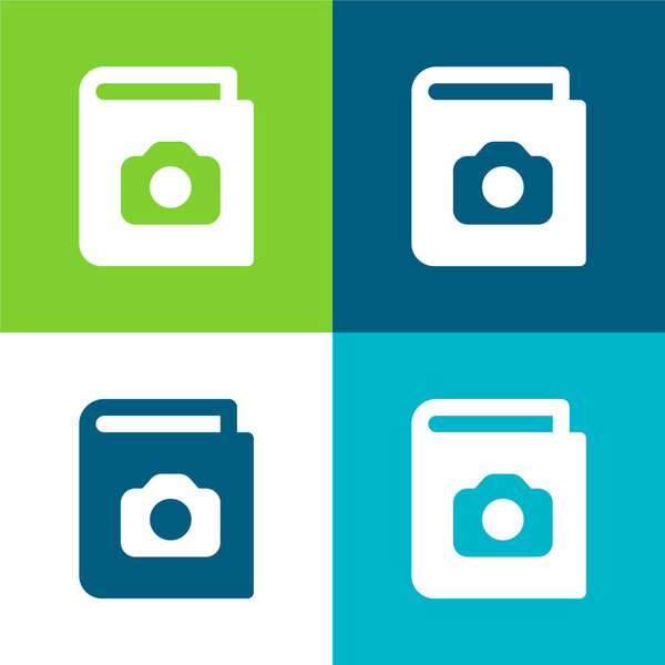 Альбом Плоский четырехцветный минимальный набор значков