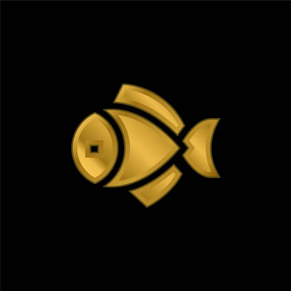 Big Fish Placat Aur Pictogramă Metalică Sau Logo Vector — Vector de stoc