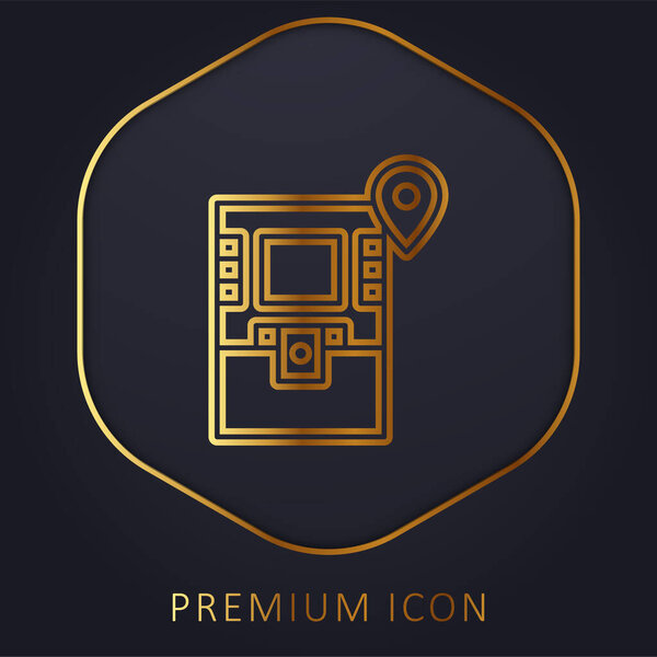 Atm golden line premium logo or icon