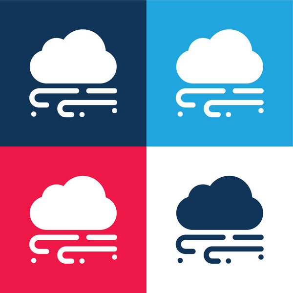 Blizzard blue and red four color minimal icon set