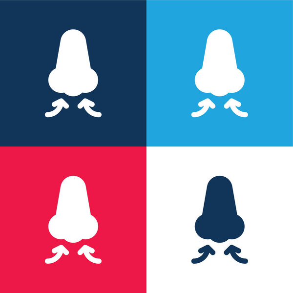 Breath blue and red four color minimal icon set