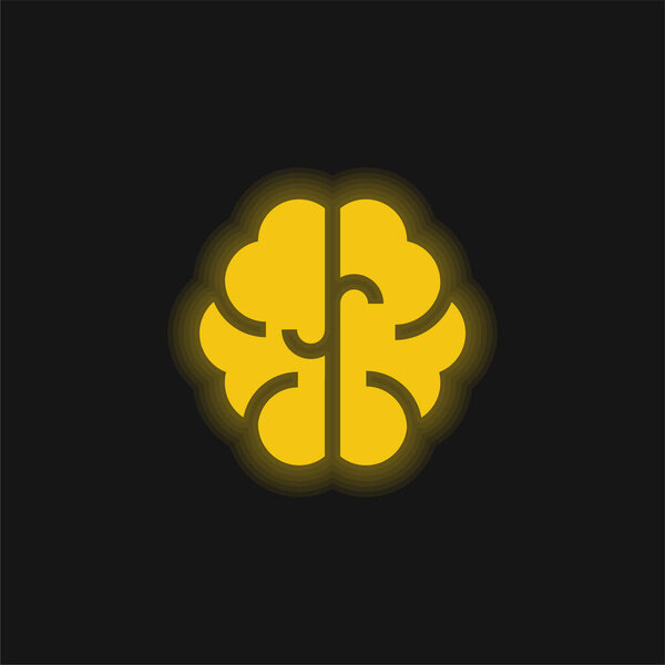 Желтый светящийся неоновый значок