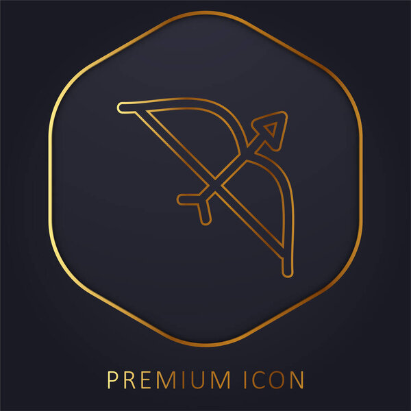 Arch With Arrow Drawn Tool золотая линия премиум-логотип или значок