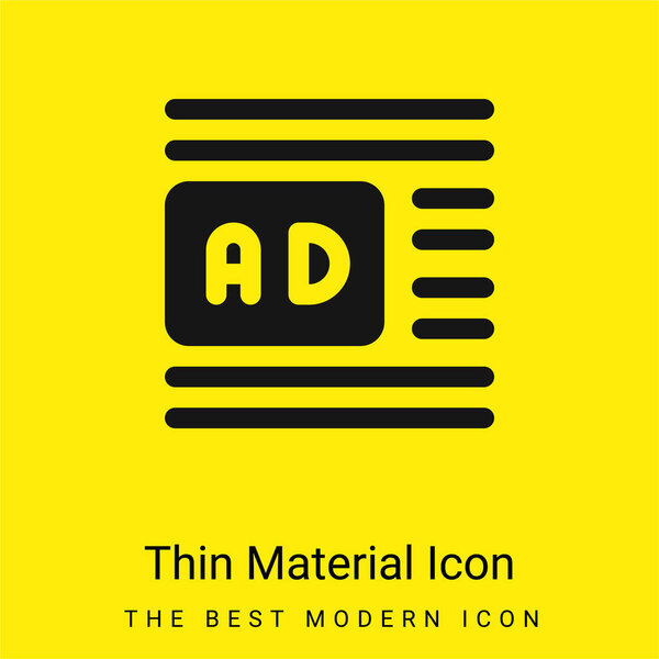 Advertisements minimal bright yellow material icon